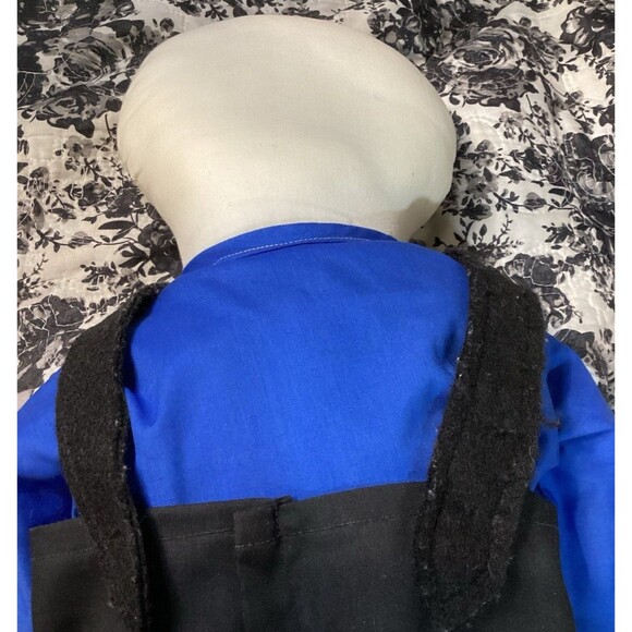 Faceless Handmade Amish Dolls Man & Woman in Traditional Amish Blue & Black - Picture 13 of 14